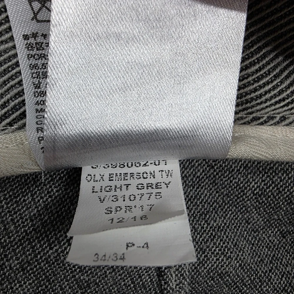 Banana Republic Emerson‎ Pant 34x34 Light Gray Wool Blend Pinstripe Trouser
